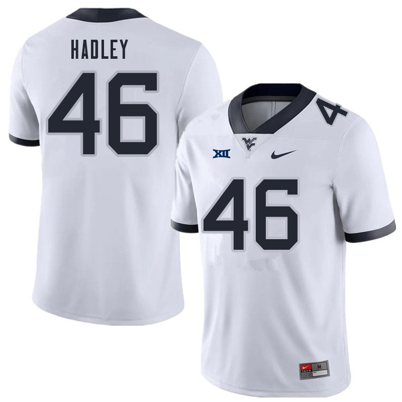 NCAA Men's J.P. Hadley West Virginia Mountaineers White #47 Nike Stitched Football College Authentic Jersey PE23O01FH